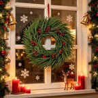 DR.DUDU Norfolk Pine Christmas Wreaths for Front Door, 24 Inch - Image 6