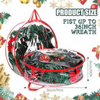 Shappy 4 Pcs 36 Inch Clear Wreath Storage Bags PVC Waterproof, Red - Image 2