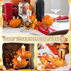 Umigy 6 Set Fall Candle Holders Glass Votive, Pumpkin, Orange - Image 6