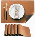 DOLOPL Placemats Set of 6, Reversible Dual-Color Faux Leather Place Mats by DOLOPLOfficial