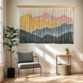 Sdjazl Woven Boho Macrame Wall Hanging Home Decor Tapestry Dip-Dyed Large Modern Handmade Colorful Mountain Landspace For Living room (light pink) by Sdjazl