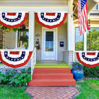 1.5x3Ft 4th of July Decorations Patriotic Decorations Outdoor USA Pleated Fan Bunting Stars and Stripes Banner Fourth of July Veterans Labor Memorial Day Red White and Blue Decor 6Pack - Image 5