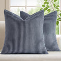 Mecatny Corduroy Decorative Throw Pillow Covers 26x26 Set of 2 Blue Grey by Mecatny