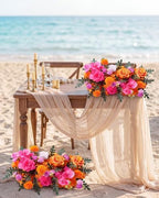 18inch Aisle Flower Garland Centerpieces, Bright Multi-Color Rose with Hydrangea & Chrysanthemum Artificial Flowers, Floral Runner for Wedding Arch, Backdrop, Table Decor, Ceremony Pathway - Image 3