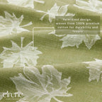 Falling Leaves Jacquard Napkins, Set of 8, Green - 17" W x 17" L - Image 3