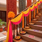 Tegeme Diwali Mehndi Decoration Artificial Marigold Garland Decor Set, Warm - Image 4