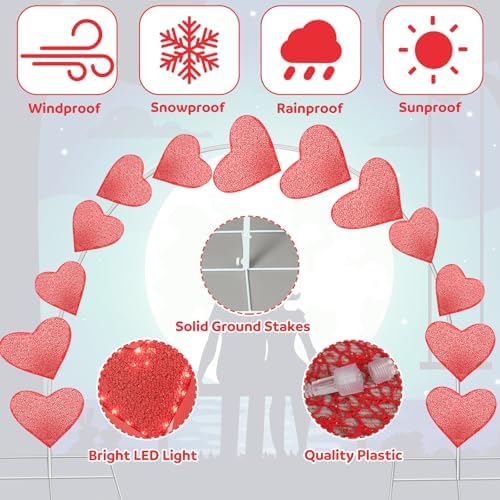 VIHOSE 10ft Wedding Heart Light Arch Large LED Outdoor Arches Decor - Image 7