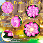 Liliful LED Floating Lotus Lantern, Diwali Pool Pond Decor, Pink, 5.91 Inch - Image 2