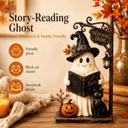 Lighted Halloween Haunted House & Character Figurine Collection, Halloween Decorations with Ghost, Black Cat & Pumpkin Figures, Gothic Haunted House Centerpiece for Mantel Shelf Home Decor，House - Image 3
