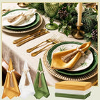 LemonRoad 36 Pcs Napkin Rings Set 12 Wood Bead Napkin Rings, 24 Cloth Napkins Boho Farmhouse Table Decorations Dinnerware Sets, Banquet, Wedding, Holiday Dinner Party - Image 5