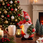 Capoda 8" Christmas Gnome with LED Light, Xmas Resin Holiday Figurine Decor - Image 4