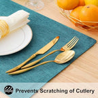 homing Faux Cotton Linen Placemats Set of 8, Cloth Dining Table Mats - Image 4