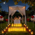 Happy Birthday Decoration for Men Women, Valentine’s Day Light Up Letters Luminary Bags with 30 Bright LED Candles, 2000 Rose Petals, 10 Balloons, Surprise Birthday Party Banner Signs - Image 5