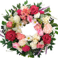 22 Inch Spring/Summer Floral Wreaths for Front Door,Artificial Decoration Wreath with Rose Dahlia Hydrangea for Home Valentine Wedding Mothers Day Decor(RED) by CIROASES