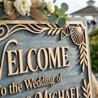 Personalized Coastal Breeze Beach Wedding Welcome Sign - Custom 3D Wood Ceremony Entrance & Seaside Reception Board for Tropical Nautical Venue - Multiple Sizes - Image 2