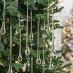 22 Pcs Clear Glass Teardrop Christmas Ornaments,4 Large Size by LOYIM