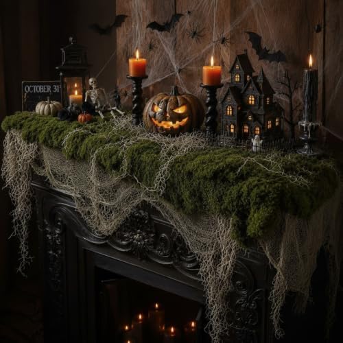 Fake Moss Table Runner Halloween Enchanted Artificial Forest Table Decor - Image 3