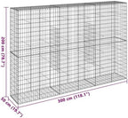 vidaXL Galvanized Gabion Basket/Cage 118.1"x19.7"x78.7" with Cover - Sturdy - Outdoor Landscape Structure - Image 4