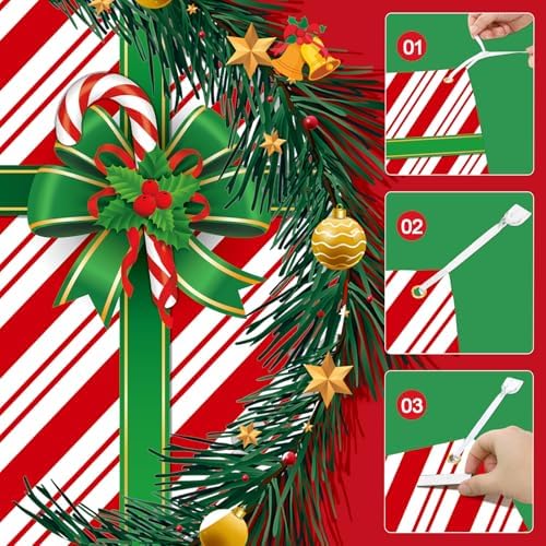 HunnmingRe 7 x 8 ft Christmas Garage Door Cover, Xmas Candy - Image 3
