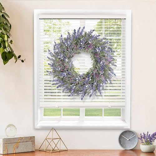 Large Summer Wreaths for Front Door Lavender Wreath for Front Door Spring Easter Artificial Farmhouse Wreaths for Wall Window Party Wedding Porch Room Home Decor(24 Inch) - Image 7