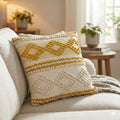 TreeWool 100% Cotton Woven Throw Pillow Cover (Pack of 1, 18" x 18", Yellow) by TreeWool