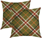 Batmerry Apple Green Checkered Throw Pillow Covers, Close Up of The of A Tartan Decorative Pillow Covers Digital Printing Blended for Couch Sofa Bed Invisible Zipper 26X26 in(Set of 2) by Batmerry