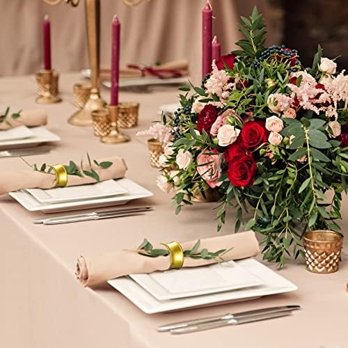 Hotop 48 Pcs Gold Napkin Rings Bulk, Metal Napkin Holder Rings - Image 5