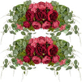 Suncalla 2 Pcs Artificial Peony Eucalyptus Floral Swag for Arch, Red by Unknown