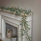 LITBLOOM Lighted Olive Garland Battery Operated with Timer 96 Fairy Lights 6FT, Artificial Greenery Twig Vine Lights for Christmas Spring Fireplace Mantle Decoration Indoor Outdoor by LITBLOOM