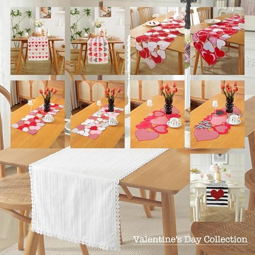 Valentines Day Decorations Table Runner Embroidered Red Pink Love Heart 86 Inches Long for Birthday, Wedding Anniversary, Marriage Proposals, Engagements, Romantic Events - Image 7