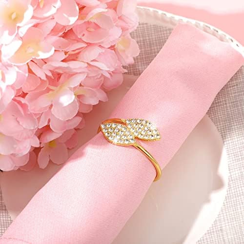 Hotop Gold Napkin Rings Gold Table Decoration, Leaves Napkin Rings,250 Pcs - Image 2
