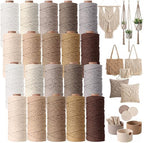 Timgle 20 Rolls Macrame Cord 3 mm X 875 Yards, Natural Colors by Timgle