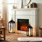 24" & 17" Large Outdoor Floor Lantern, Set of 2 Fall Porch Decor - Image 5