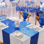 Royal Blue Sequin Table Runners 10 Pcs 12x72 Glitter Sparkly Table Runner for Wedding Birthday Party Graduation Ceremony Supplies Decorations - Image 2