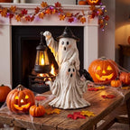 Capoda 8" Halloween Ghost Statue Decor with Solar Lights Resin Table Decor - Image 5