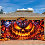 Halloween Garage Door Banner 7x16ft, Gothic Evil Pumpkin Monster - Image 5