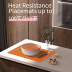 Maxpearl Faux Leather Placemats Set of 8 - Waterproof - Wipe Clean - Heat Resistant - Anti Slip Dining Table Place Mats, Suitable for Indoor & Outdoor Use, 17’’×12’’, Orange - Image 4