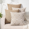 HPUK Throw Pillow Covers 18x18, Set of 4, Light Brown Couch Pillow Covers by HPUK