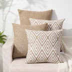 HPUK Throw Pillow Covers 18x18, Set of 4, Light Brown Couch Pillow Covers by HPUK
