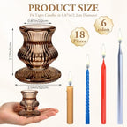 Glass Candlestick Holders -18 Pack Tapered Candle Holder Decor Bulk - Image 5