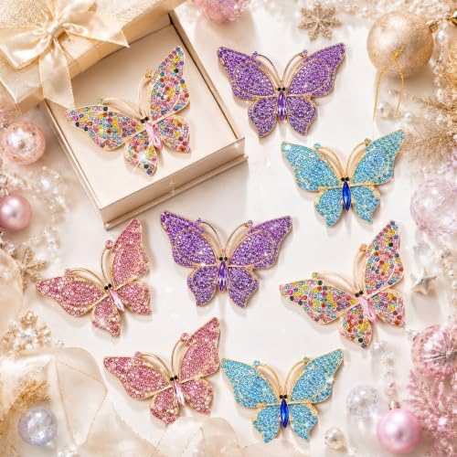 Yuntau 8 Pcs Crystal Christmas Hanging Ornaments, Butterfly by Yuntau