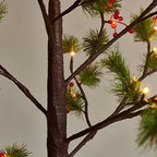 Fudios Lighted Christmas Pine Tree with Timer 60L Fairy Lights Battery Operated or USB Plug in18IN for Home and Holiday Decoration - Image 3