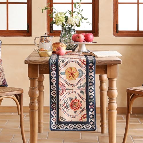 bilin gaier Designer Vintage Linen Table Runner,87"x12"-Lanae - Image 2