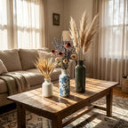 3Pcs Vintage Blue White Floral Ceramic Vase Set, Chinoiserie Farmhouse Decor Vases for Home Table Kitchen Living Room - Image 3