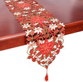 Simhomsen Large Embroidered Christmas Holiday Poinsettia Table Runners 13 × 108 Inch by Simhomsen