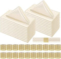 Tatuo 50 Sets Ivory Satin Napkins and Rings Set, Ivory by Tatuo