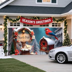 Christmas Garage Door Banner – North Pole Winter Scene with Red Bird, Mailbox & Snowy Decor, Large Waterproof Reusable Outdoor Holiday Mural for Home, Yard & Porch,16 x 7 ft / 4.8 x 2.1 m - Image 3