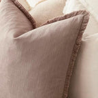 Foindtower Decorative Linen Fringe Throw Pillow Covers 20×20 Dusty Pink - Image 5