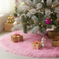 CHICHIC 60 inch Christmas Tree Skirt Faux Fur Xmas Tree Skirt Christmas Decorations Holiday Tree Ornaments Tree Decoration for Christmas Home Decorations, Xmas Party Holiday Decorations, Pink by CHICHIC
