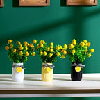 Lyrow 6 Pack Mason Jar Table Centerpiece Faux Christmas Berry Sunflower Lemon and Bell Kitchen Spring Summer Winter Farmhouse Decoration for Home Kitchen Tiered Tray Decoration(Lemon Style) - Image 4